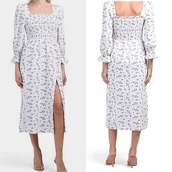 House of Harlow 1960 Floral Midi Linen Dress - Picture 1 of 7